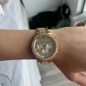 Michael Kors Oversized Layton Pavé Gold-Tone Encrusted Watch!